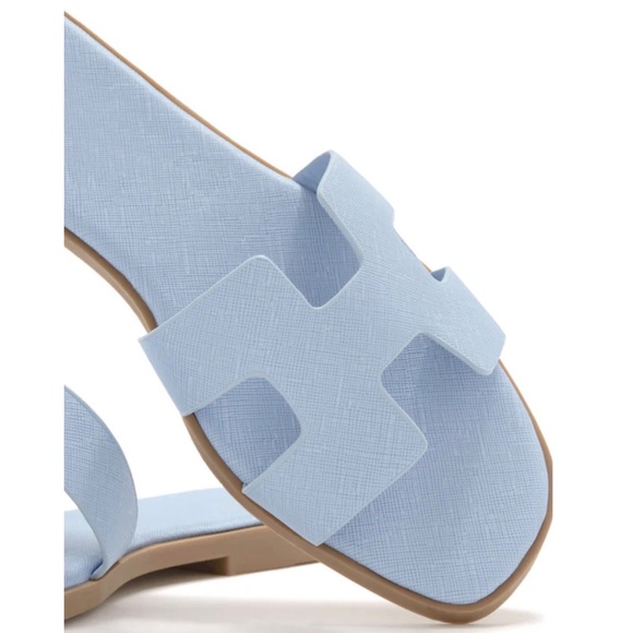 Light Blue H Band Slip On Sandal - Picture 6 of 12